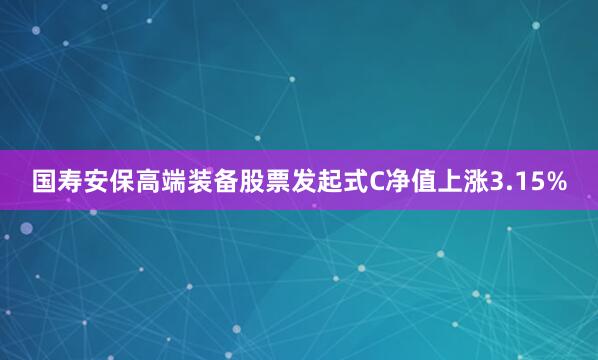 国寿安保高端装备股票发起式C净值上涨3.15%
