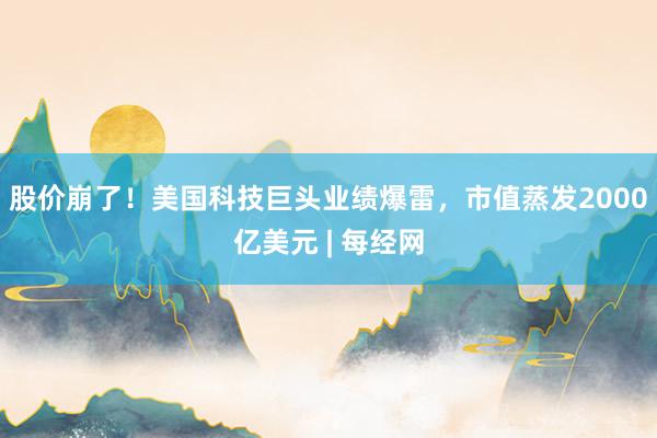 股价崩了！美国科技巨头业绩爆雷，市值蒸发2000亿美元 | 每经网