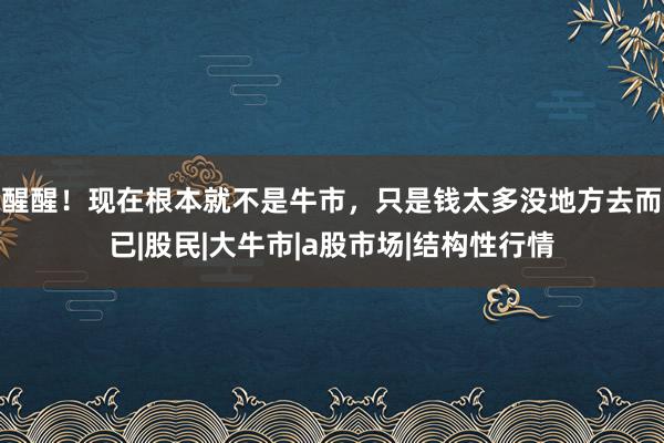醒醒！现在根本就不是牛市，只是钱太多没地方去而已|股民|大牛市|a股市场|结构性行情