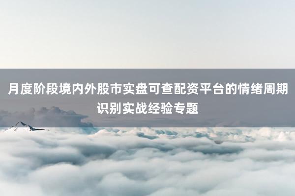 月度阶段境内外股市实盘可查配资平台的情绪周期识别实战经验专题