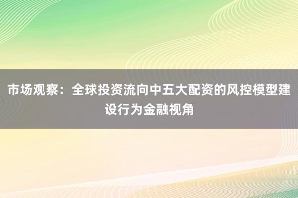 市场观察：全球投资流向中五大配资的风控模型建设行为金融视角