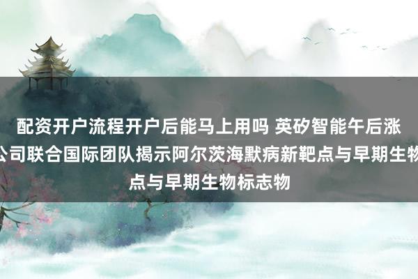 配资开户流程开户后能马上用吗 英矽智能午后涨超5% 公司联合国际团队揭示阿尔茨海默病新靶点与早期生物标志物