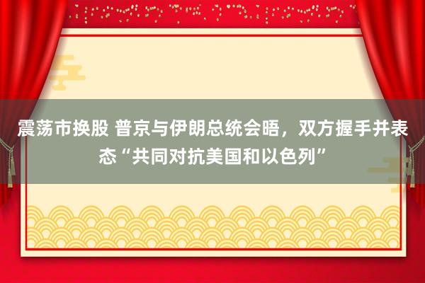 震荡市换股 普京与伊朗总统会晤，双方握手并表态“共同对抗美国和以色列”