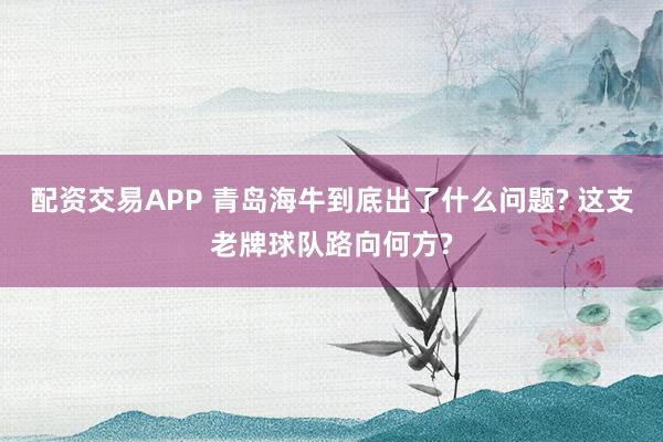 配资交易APP 青岛海牛到底出了什么问题? 这支老牌球队路向何方?