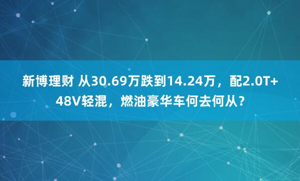 新博理财 从30.69万跌到14.24万，配2.0T+48V轻混，燃油豪华车何去何从？