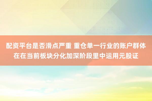 配资平台是否滑点严重 重仓单一行业的账户群体在在当前板块分化加深阶段里中运用元股证