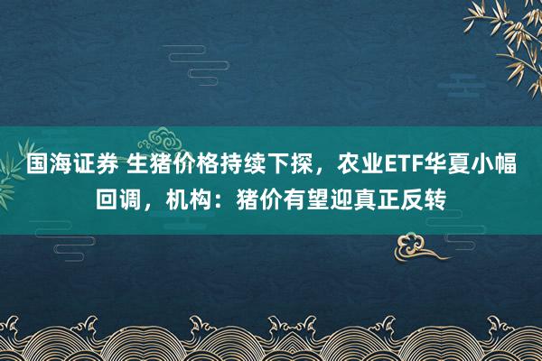 国海证券 生猪价格持续下探,农业ETF华夏小幅回调,机构:猪价有望迎真正反转